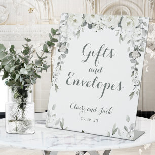 Signe De Table White Peony Silver Greenery 2 Cadeaux & Enveloppes