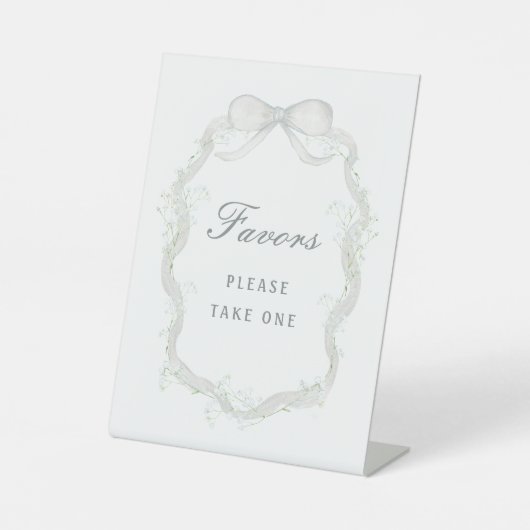 Signe De Table White Ribbon Baby's Breath Favors (Recto)