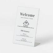 Signe De Table White Simple Welcome Home Wifi Metal (Recto)