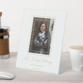 Signe De Table White Traditional & Elegant Golden Photo Funeral (In SItu)