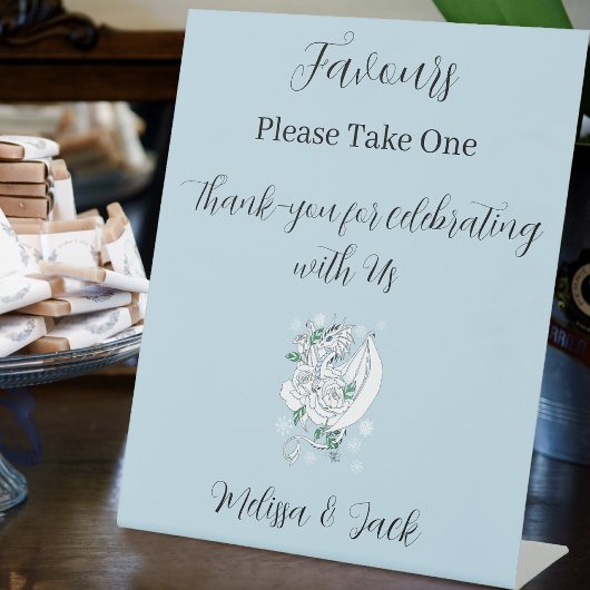 Signe De Table White Winter Dragon Snowflakes Blue Wedding Favori