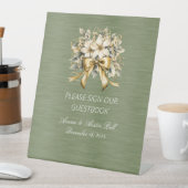 Signe De Table White Winterberry Sign Our Mariage Guestbook (In SItu)