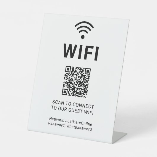 Signe De Table Wifi Info Sign Connect Online Minimal Modern (Recto)