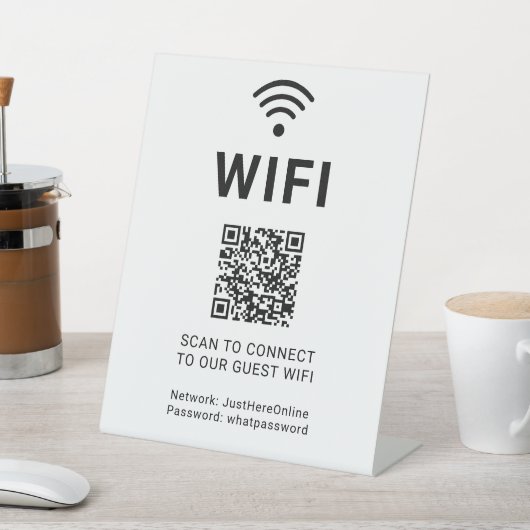 Signe De Table Wifi Info Sign Connect Online Minimal Modern (In SItu)