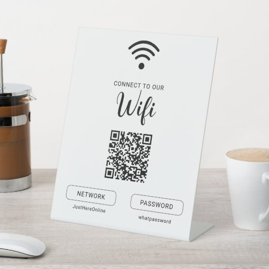 Signe De Table Wifi Info Sign Connect Online Minimal Modern (In SItu)