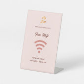 Signe De Table Wifi Internet logo affaires blush rose or (Recto)