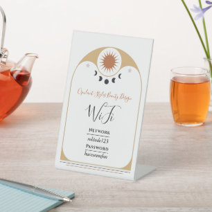 Signe De Table WiFi Internet Mot de passe Elegant Beauty Salon