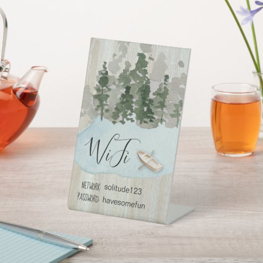 Signe De Table WiFi Internet Mot de passe Vacation Lake House Ped (In SItu)