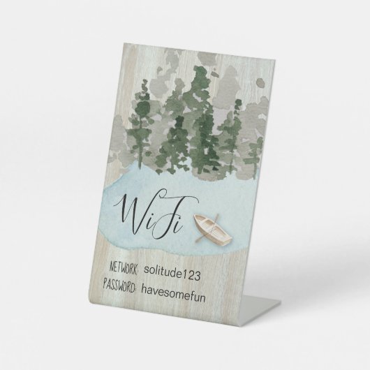 Signe De Table WiFi Internet Mot de passe Vacation Lake House Ped (Recto)