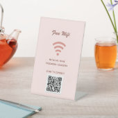 Signe De Table Wifi internet qr code scan pour connecter le rose  (In SItu)