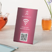 Signe De Table Wifi logo d'entreprise qr code scan connect Bourgo (In SItu)