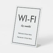 Signe De Table Wifi Network and Password Business Retail (Recto)