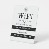 Signe De Table Wifi Network and Password Business Retail (Recto)