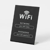 Signe De Table WIFI Network Login Table Sign | Simple Sleek Black (Recto)