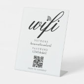 Signe De Table Wifi Network Password QR Code Business Retail (Recto)
