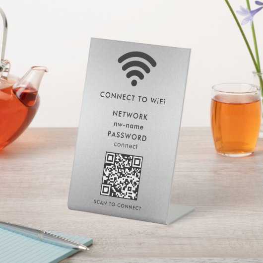 Signe De Table WiFi Network Scan QR Code pour connecter Internet (In SItu)
