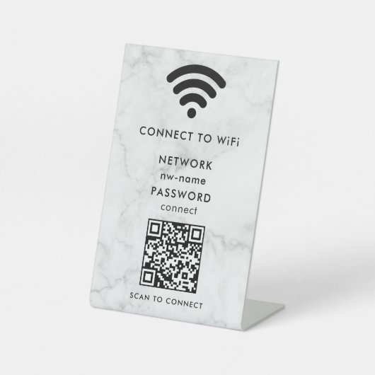 Signe De Table WiFi Network Scan QR Code pour connecter Internet (Recto)