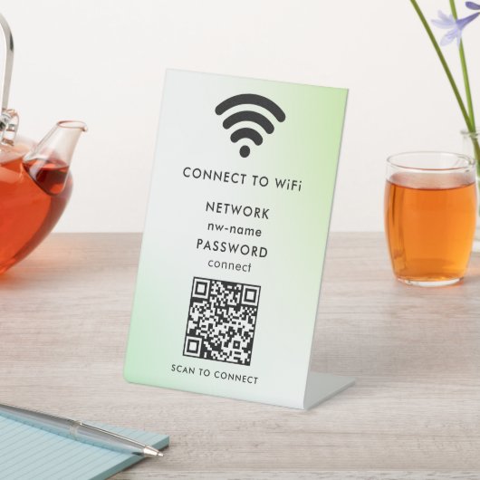 Signe De Table WiFi Network Scan QR Code pour connecter Internet (In SItu)