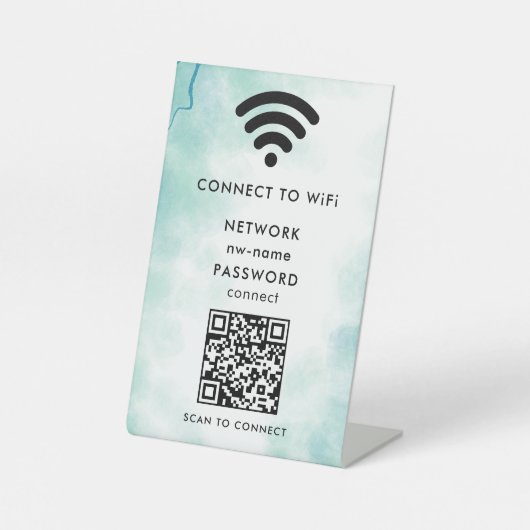 Signe De Table WiFi Network Scan QR Code pour connecter Internet (Recto)
