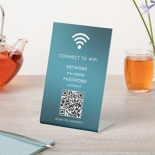 Signe De Table WiFi Network Scan QR Code pour connecter Internet (In SItu)