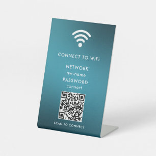 Signe De Table WiFi Network Scan QR Code pour connecter Internet