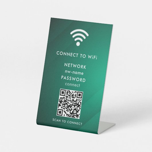 Signe De Table WiFi Network Scan QR Code pour connecter Internet (Recto)