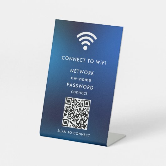Signe De Table WiFi Network Scan QR Code pour connecter Internet (Recto)