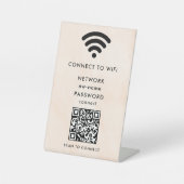 Signe De Table WiFi Network Scan QR Code pour connecter Internet (Recto)