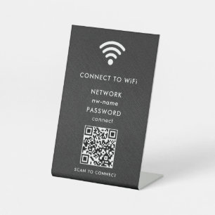 Signe De Table WiFi Network Scan QR Code pour connecter Internet