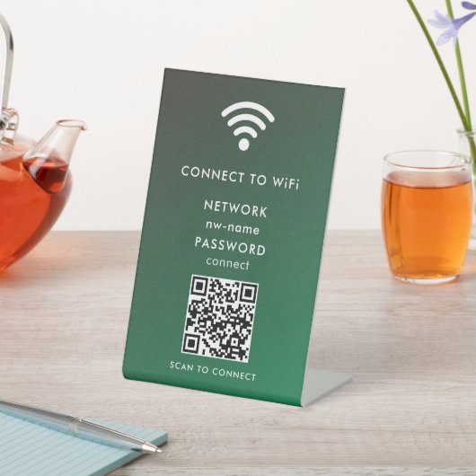 Signe De Table WiFi Network Scan QR Code pour connecter Internet (In SItu)
