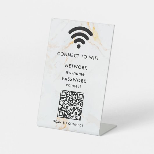 Signe De Table WiFi Network Scan QR Code pour connecter Internet (Recto)
