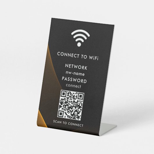 Signe De Table WiFi Network Scan QR Code pour connecter Internet (Recto)
