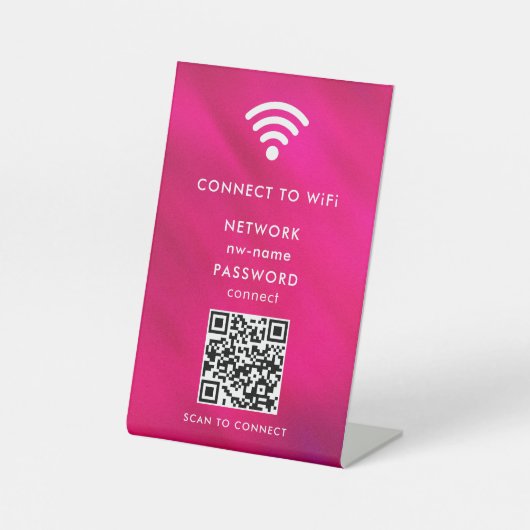 Signe De Table WiFi Network Scan QR Code pour connecter Internet (Recto)