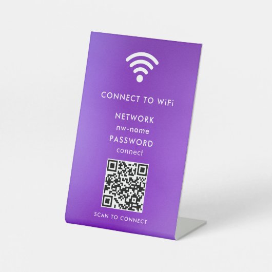 Signe De Table WiFi Network Scan QR Code pour connecter Internet (Recto)