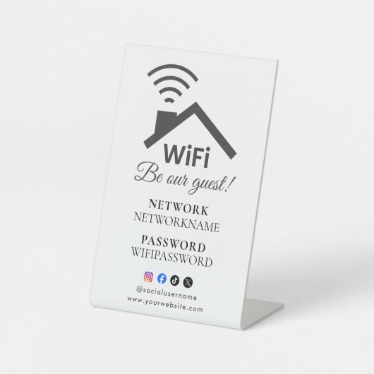 Signe De Table Wifi Password and Network Personalized (Recto)