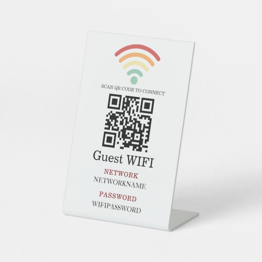 Signe De Table Wifi Password and Network Personalized  (Recto)