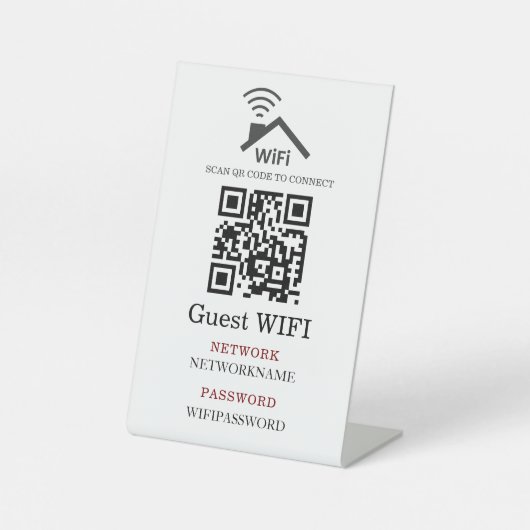 Signe De Table Wifi Password and Network Personalized  (Recto)
