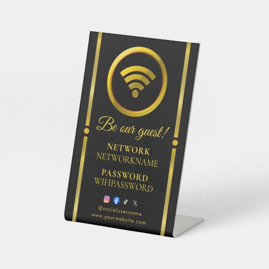 Signe De Table Wifi Password and Network Personalized  (Recto)