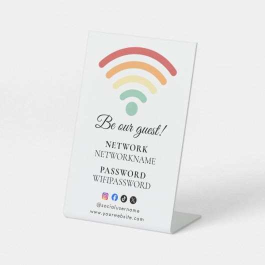 Signe De Table Wifi Password and Network Personalized  (Recto)
