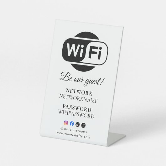 Signe De Table Wifi Password and Network Personalized  (Recto)