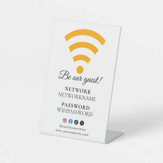 Signe De Table Wifi Password and Network Personalized (Recto)