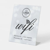 Signe De Table WiFi Password Code Business Logo Blue  (Recto)