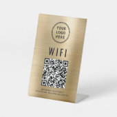 Signe De Table Wifi QR Code Business Logo Scan Pour Connecter Gol (Recto)