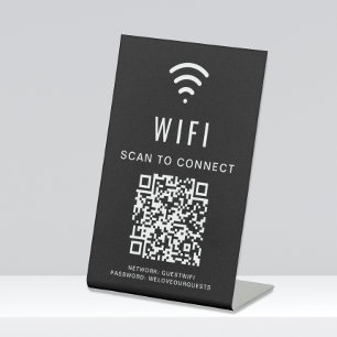 Signe De Table Wifi QR Code Scan To Connect Black