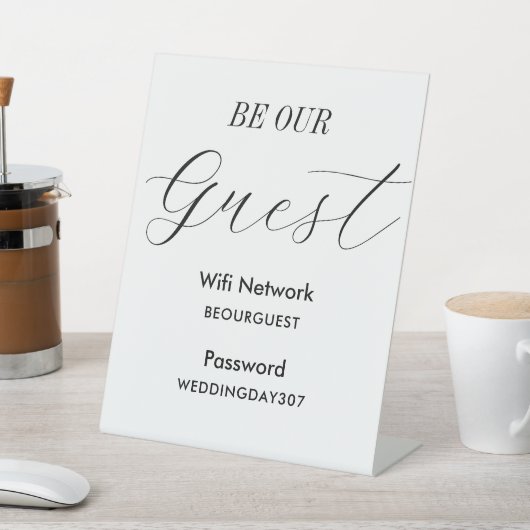 Signe De Table WiFi Soyez notre Mariage noir blanc (In SItu)