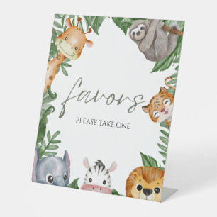 Signe De Table Wild One Safari Animaux Baby shower Privilégier