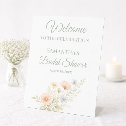 Signe De Table Wildflower Bridal Shower Welcome 