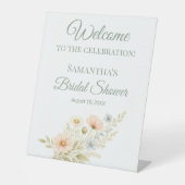 Signe De Table Wildflower Bridal Shower Welcome  (Recto)