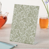 Signe De Table William Morris Thistle Sage Green Motif (In SItu)