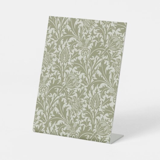 Signe De Table William Morris Thistle Sage Green Motif (Recto)